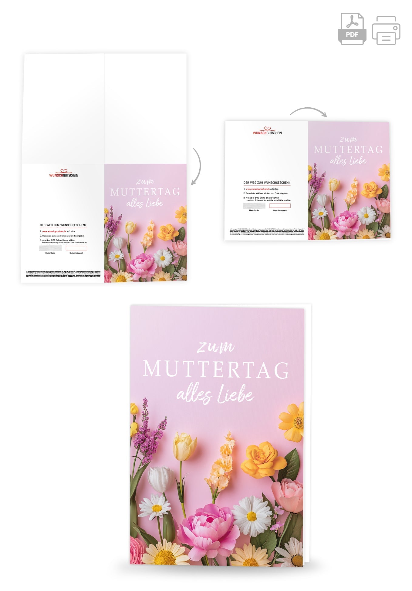 Zum Muttertag alles Liebe - Blumen Rosa
