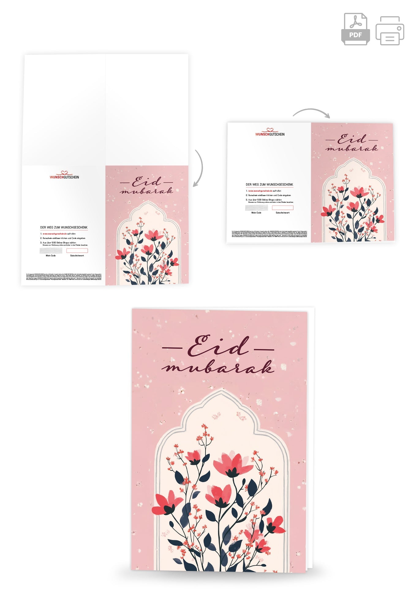 Eid Mubarak - Blumen Rosa