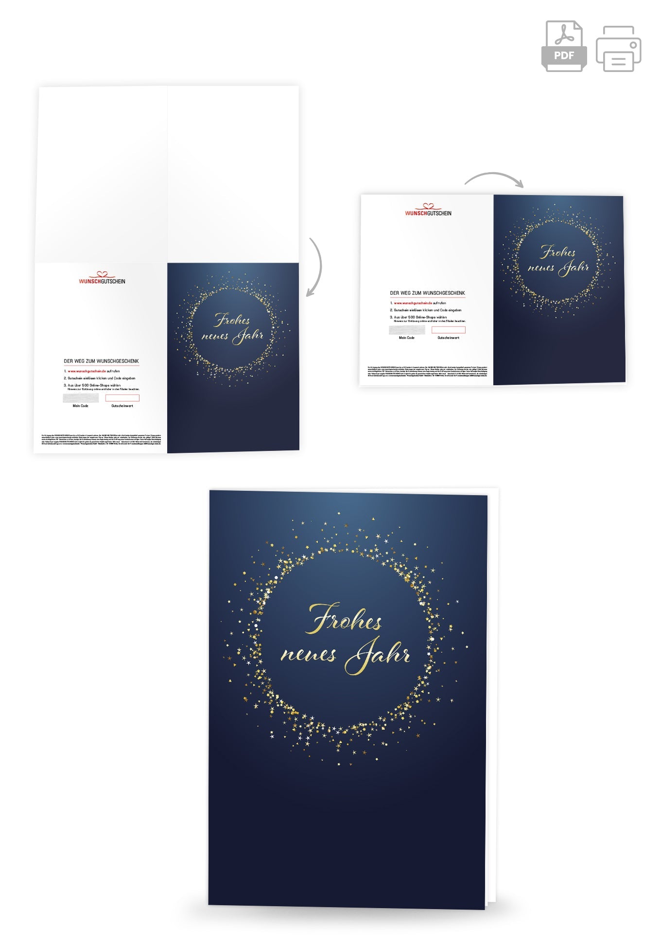 Frohes neues Jahr - Gold Blau