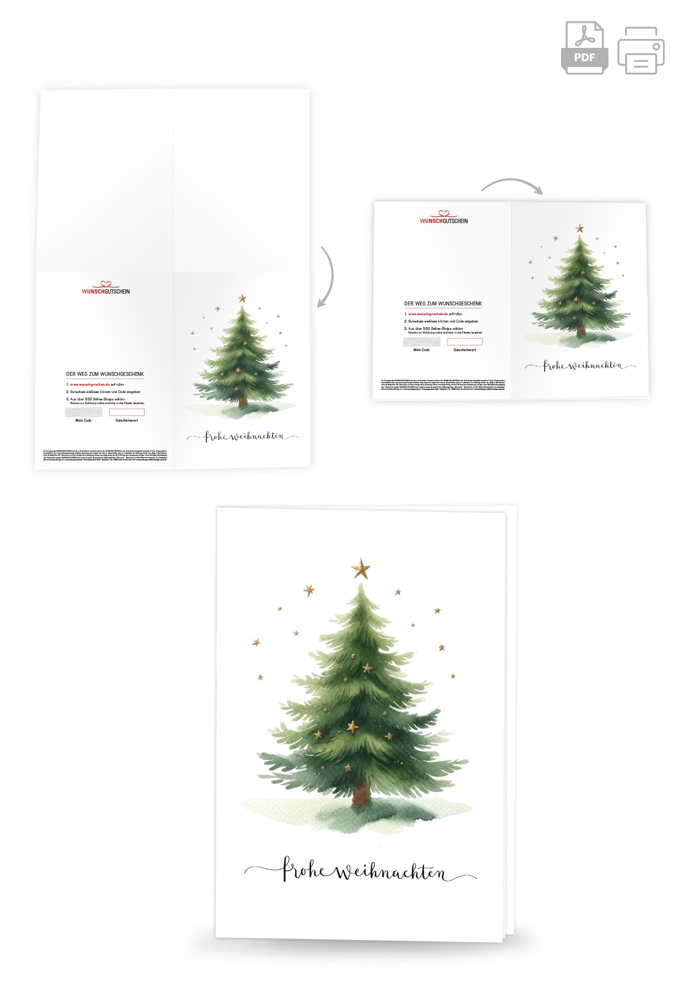 Frohe Weihnachten - Tannenbaum Sterne