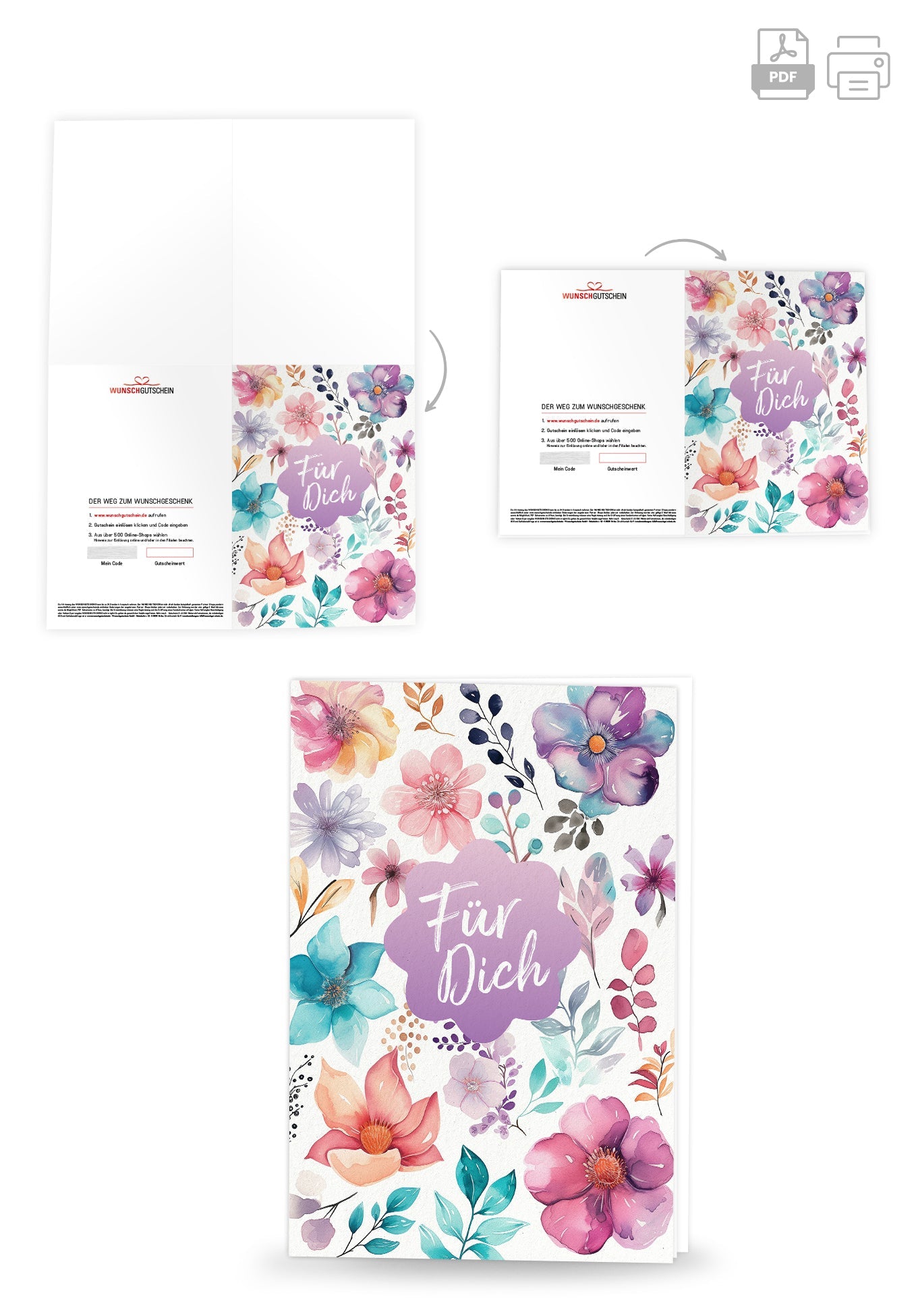 Für Dich - Blumen Aquarell
