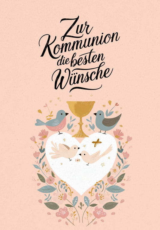 Zur Kommunion - Herz Vögel