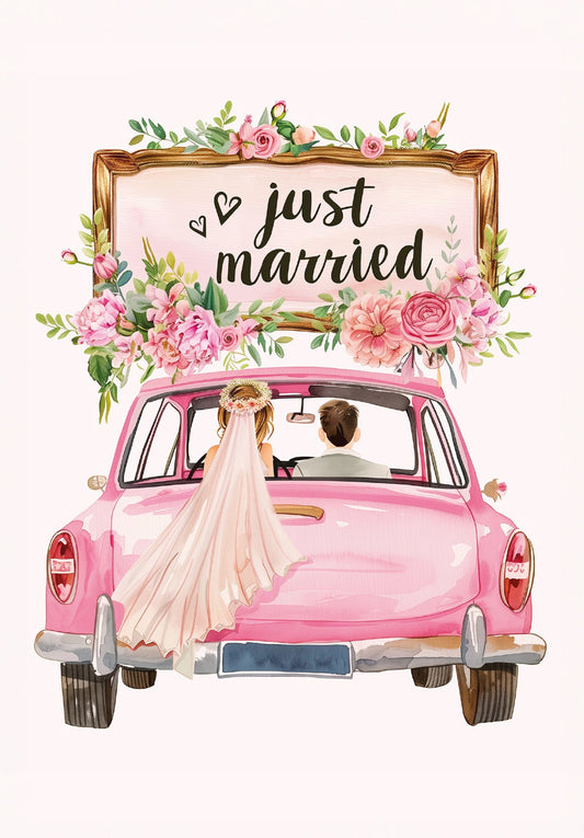 Just Married - Auto Rosa
