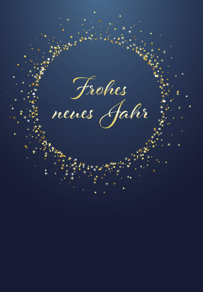 Frohes neues Jahr - Gold Blau