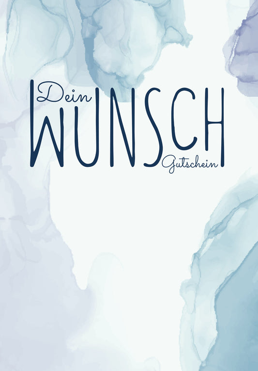 Dein Wunschgutschein - Aquarell Blau