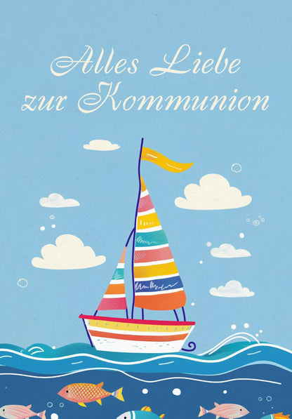 Alles Liebe zur Kommunion - Segelboot
