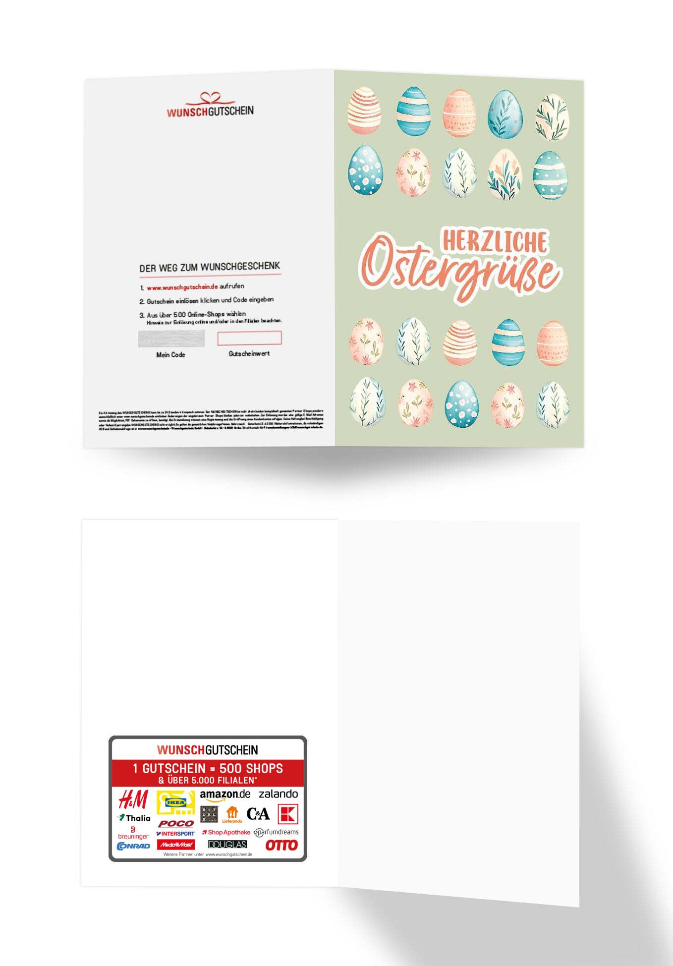Herzliche Ostergrüße - Eiermuster Grün