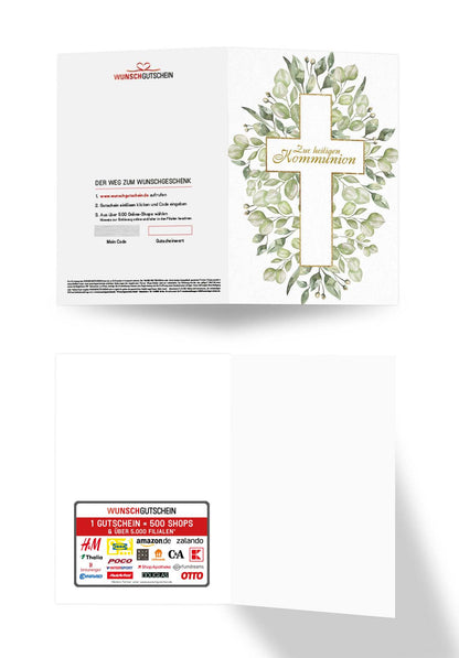 Zur heiligen Kommunion - Kreuz Blätter