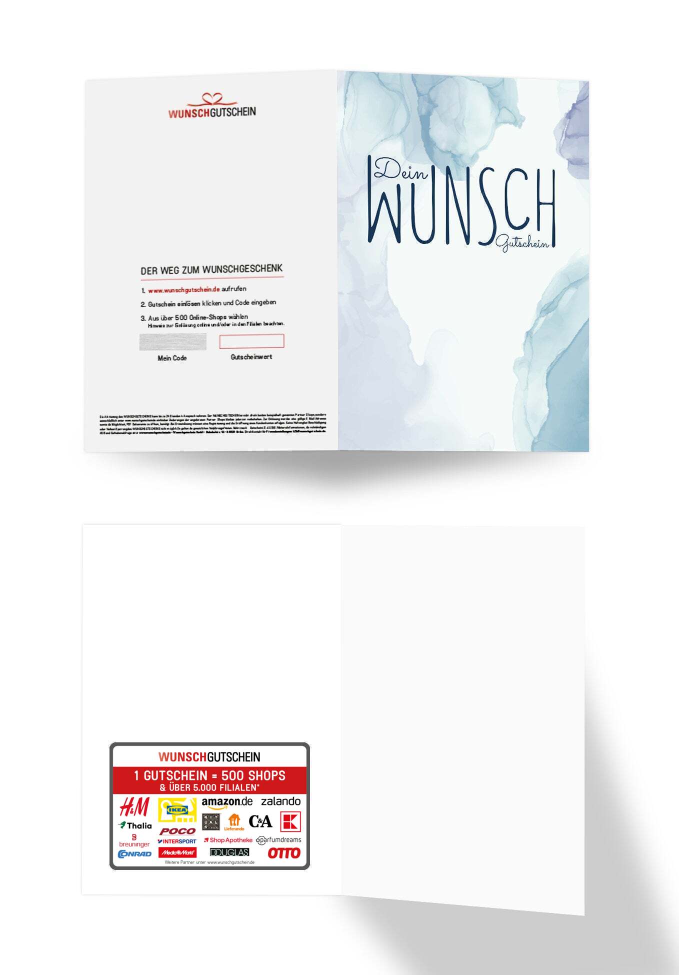 Dein Wunschgutschein - Aquarell Blau