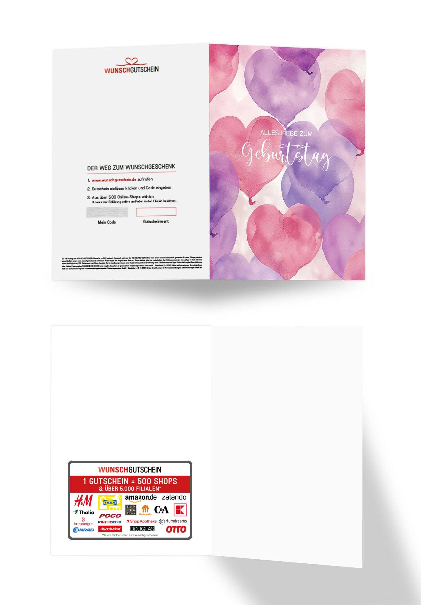 Alles Liebe zum Geburtstag - Herzen Pink