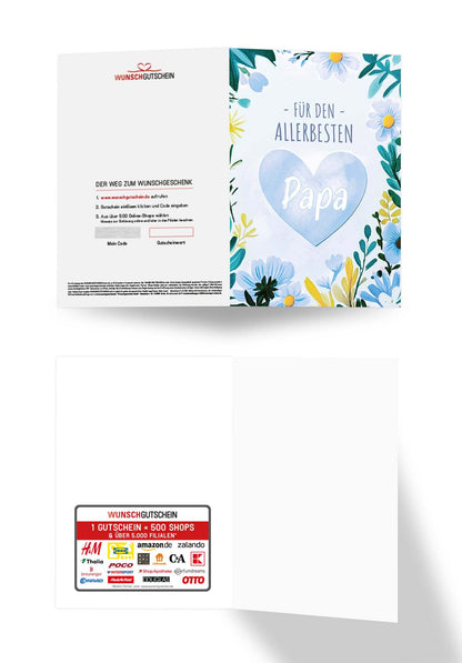 Für den allerbesten Papa - Herz Blumen