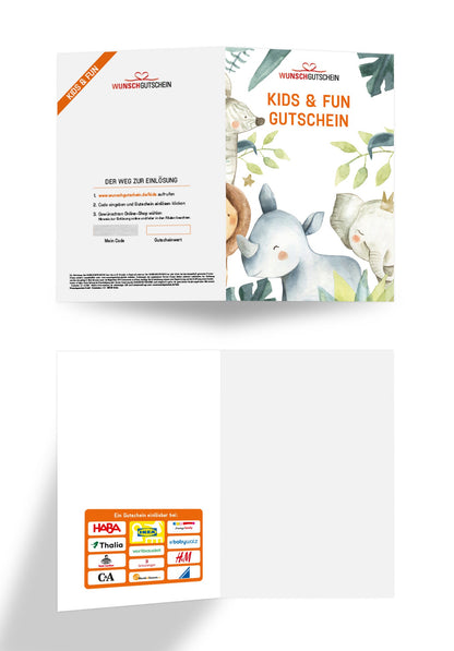 Kids & Fun Gutschein - Einlösbar für Spielwaren, Kindermode und mehr