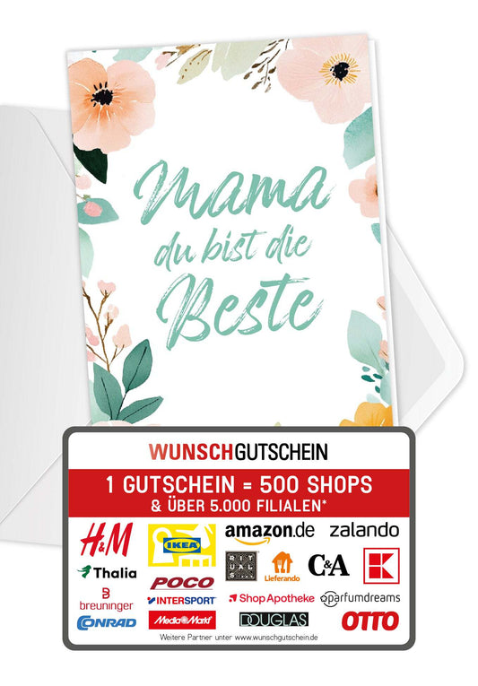 Mama du bist die Beste - Blumenrahmen