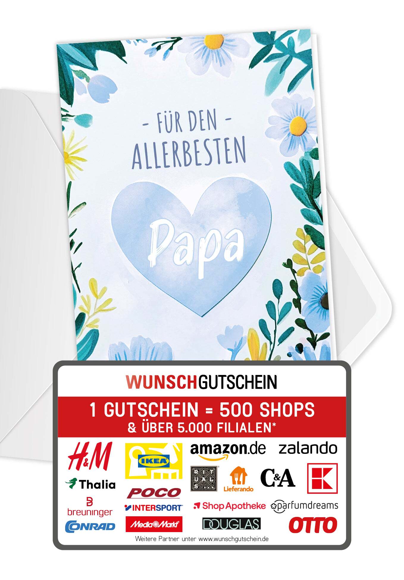 Für den allerbesten Papa - Herz Blumen