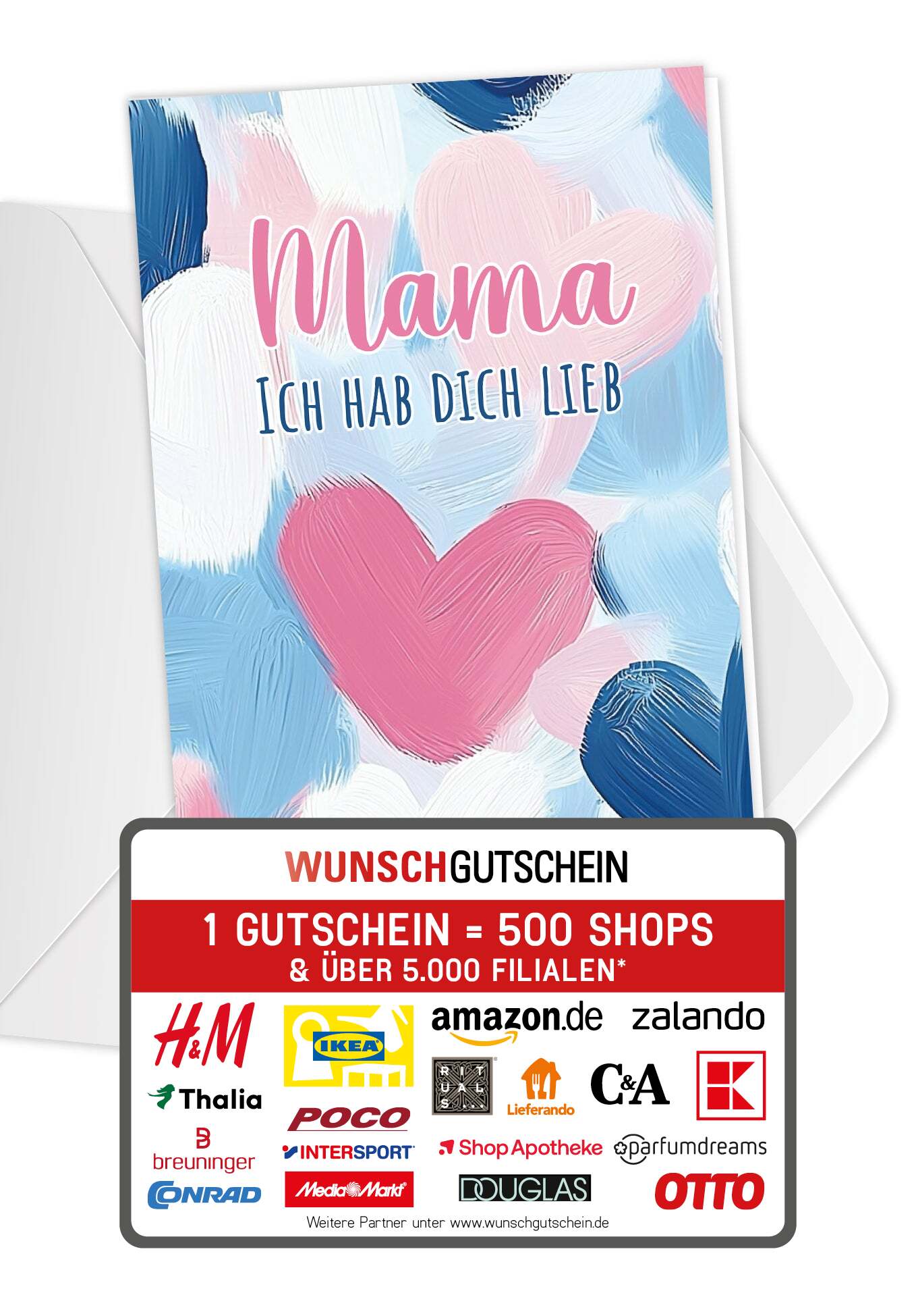 Mama hab dich lieb - Herzmuster Gemalt