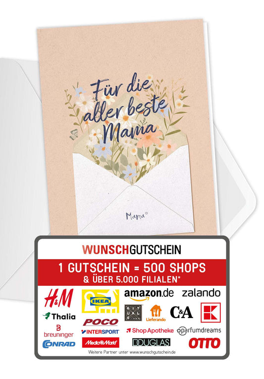 Aller beste Mama - Brief Blumen