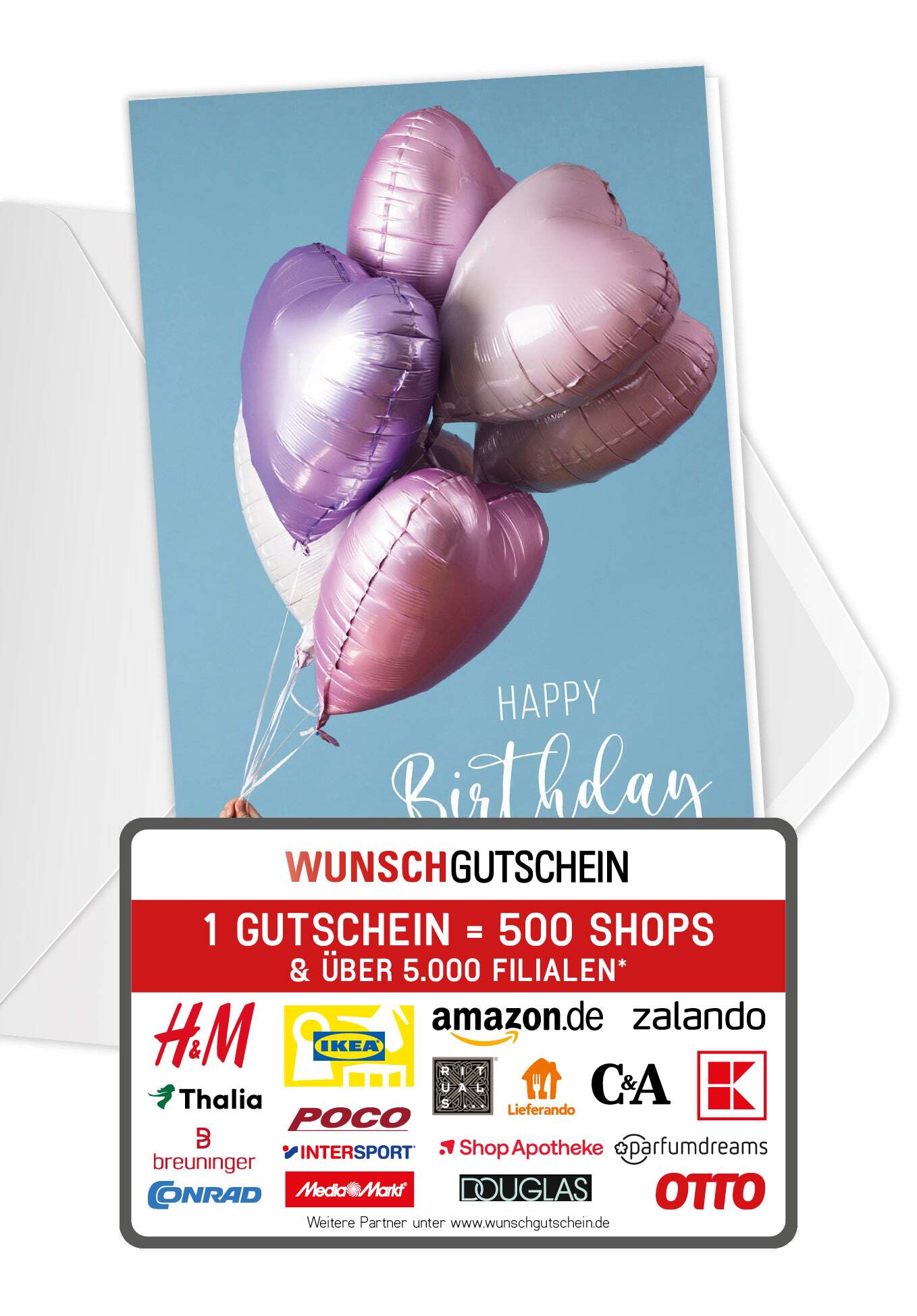 Happy Birthday - Herzen Ballons