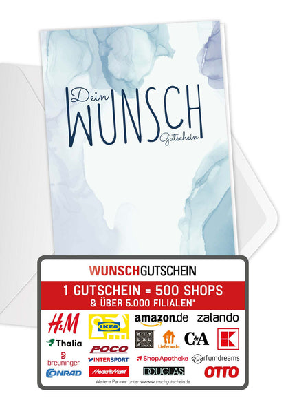 Dein Wunschgutschein - Aquarell Blau