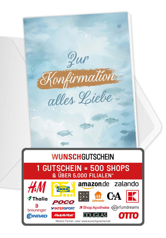 Zur Konfirmation - Fische Aquarell