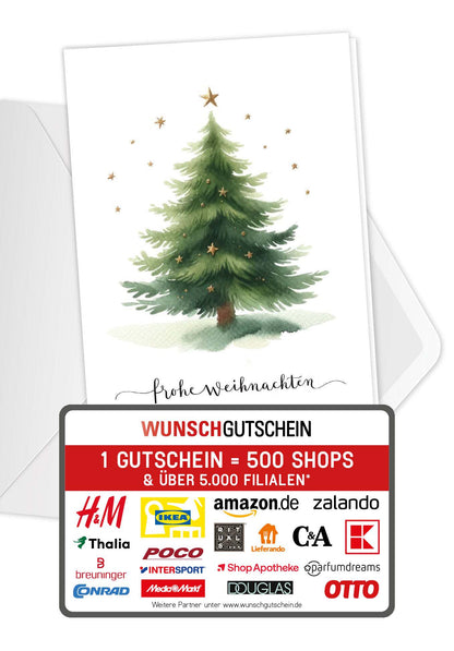 Frohe Weihnachten - Tannenbaum Sterne