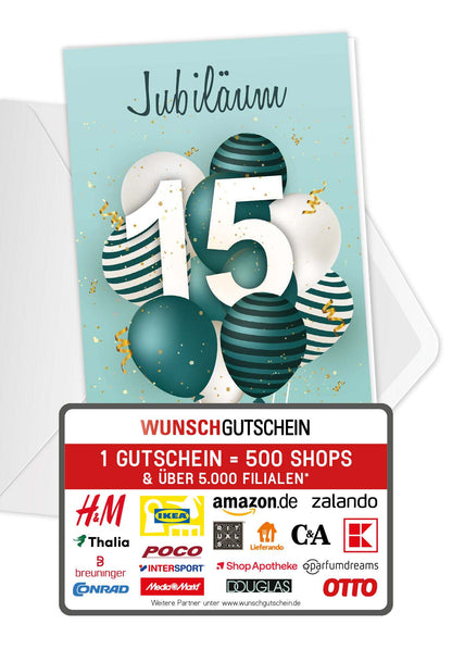 15 Jahre Jubiläum - Ballons Grün