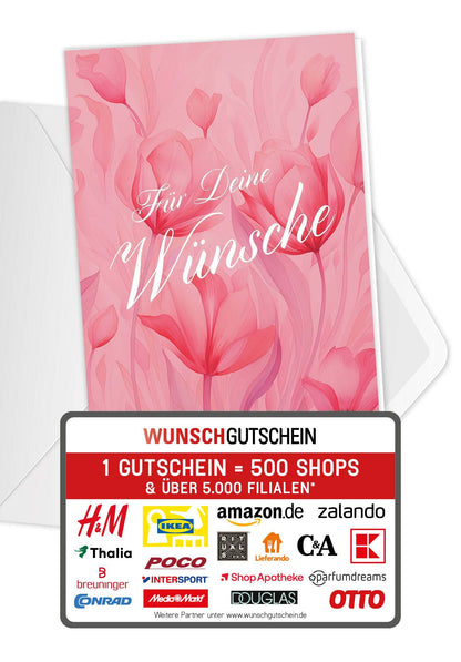 Für deine Wünsche - Pink Blumen