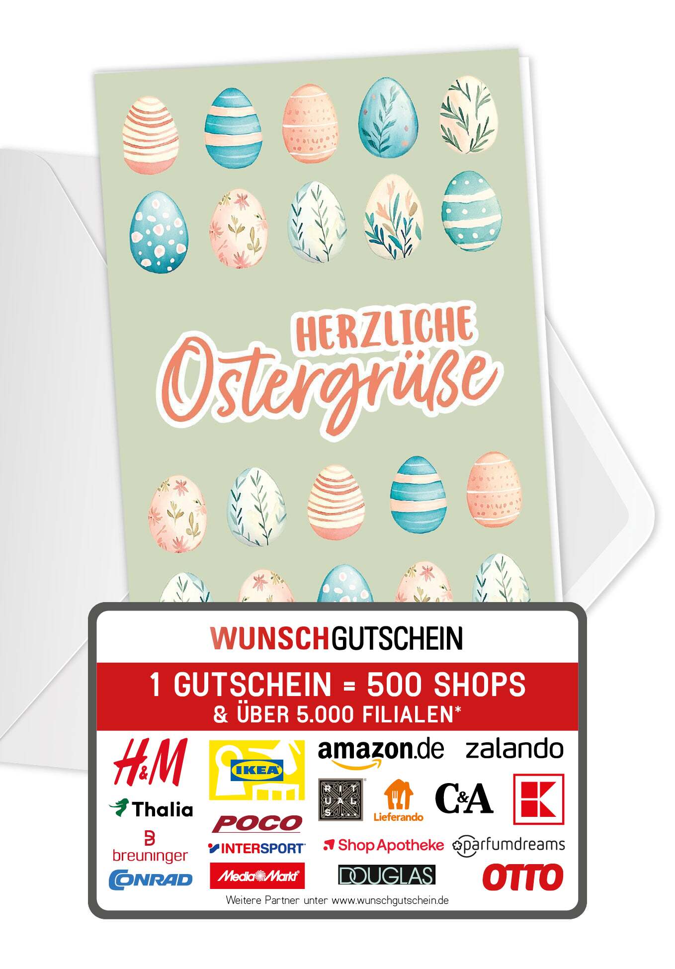 Herzliche Ostergrüße - Eiermuster Grün