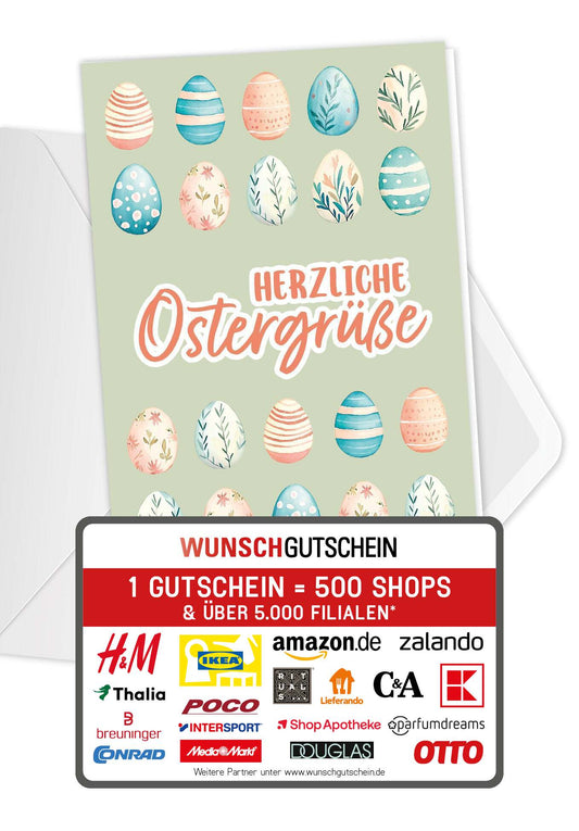 Herzliche Ostergrüße - Eiermuster Grün