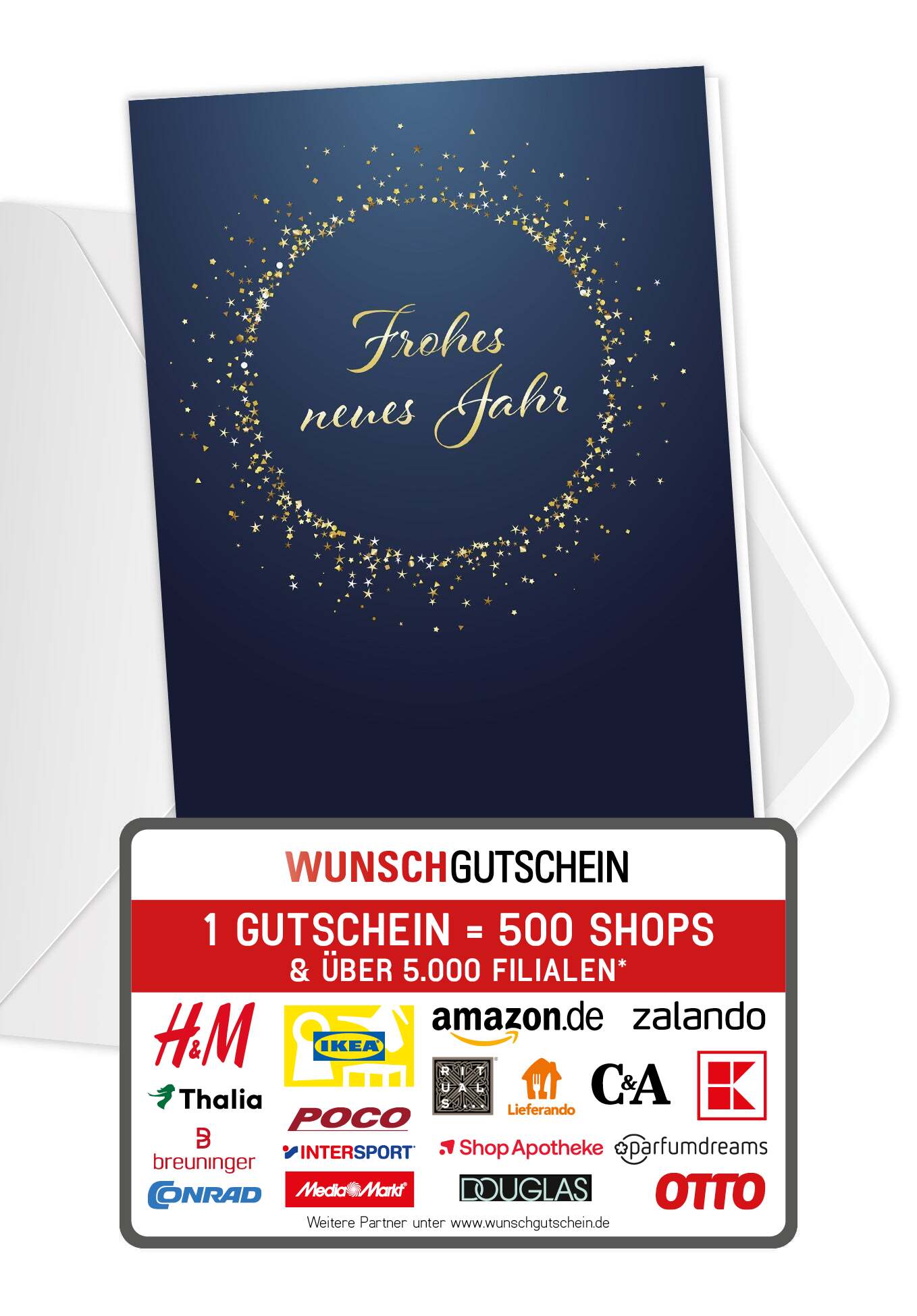 Frohes neues Jahr - Gold Blau