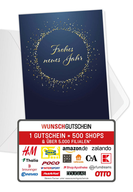 Frohes neues Jahr - Gold Blau