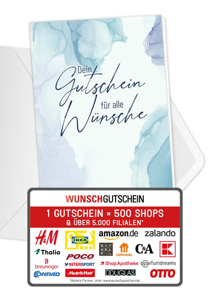 Für alle Wünsche - Aquarell Blau