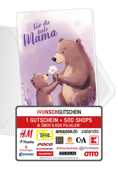 Für die beste Mama - Bären Lila