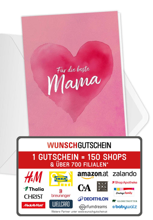 Für die beste Mama - Herz Pink