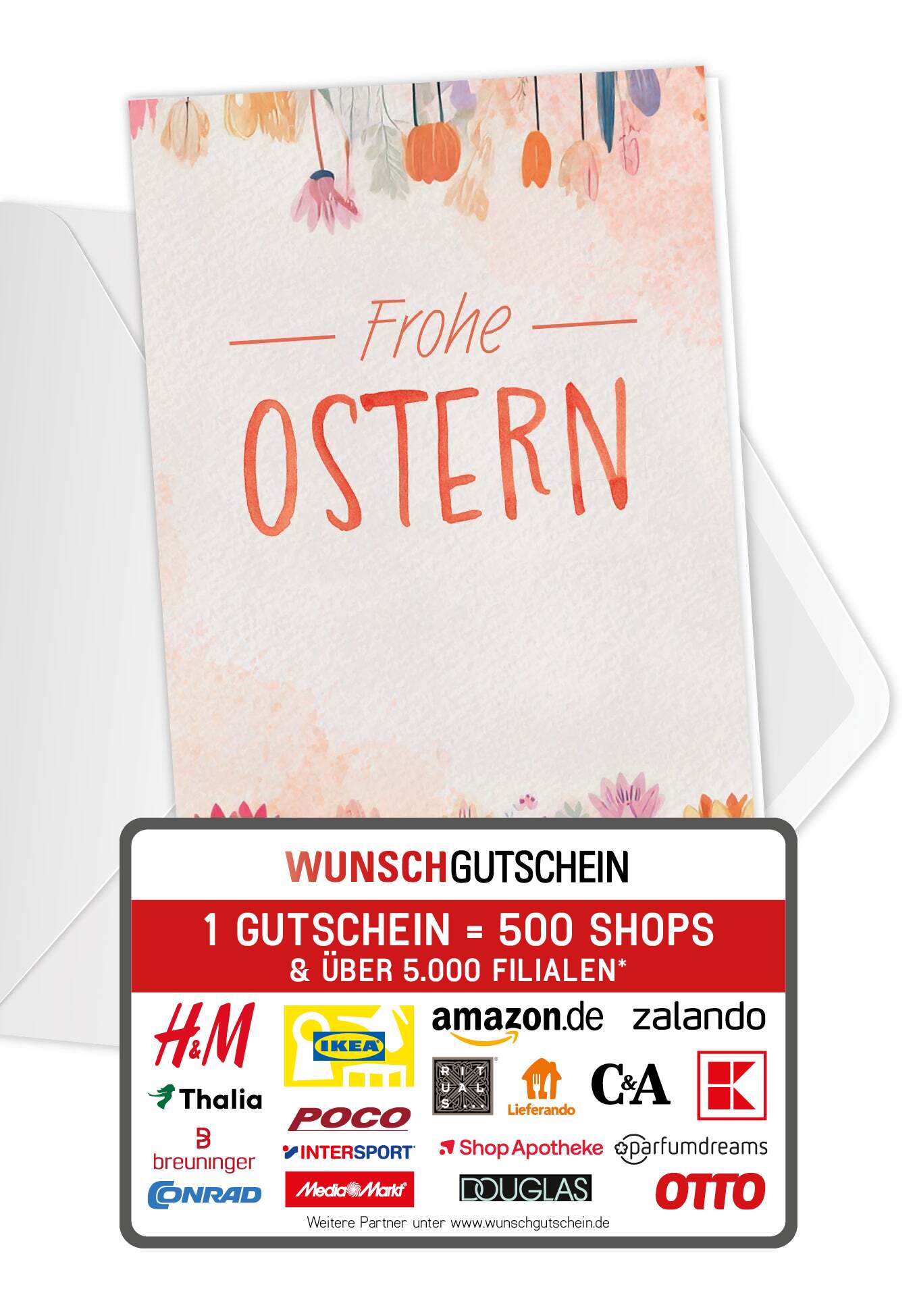 Frohe Ostern - Blumen Aquarell