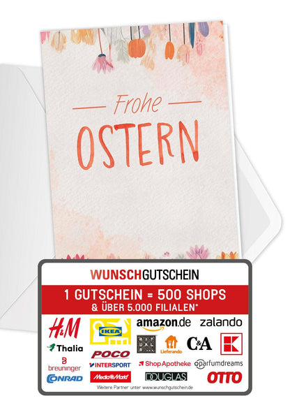 Frohe Ostern - Blumen Aquarell