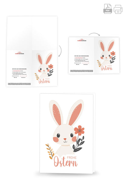Frohe Ostern - Hase Weiß