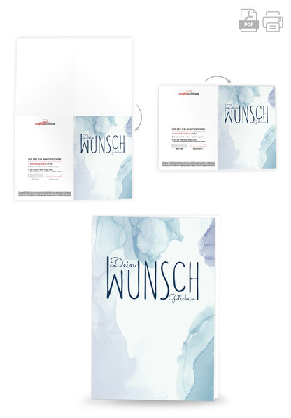 Dein Wunschgutschein - Aquarell Blau