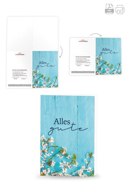Alles Gute - Holz Blau