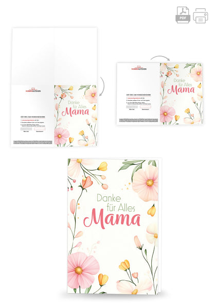 Danke für Alles Mama - Blumenrahmen