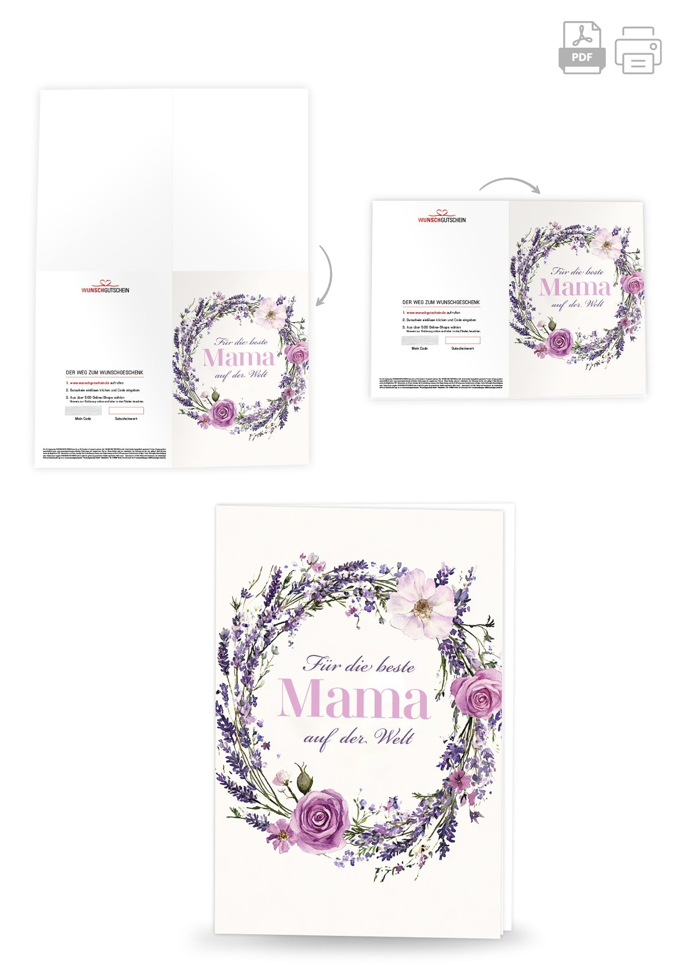 Für die beste Mama - Blumenkranz Lila