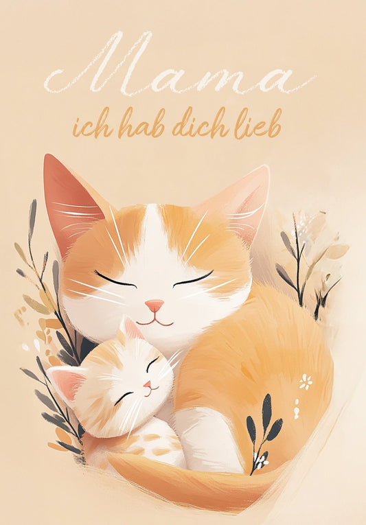 Mama hab dich lieb - Katzen Orange