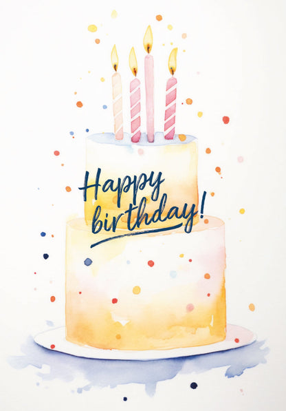Happy Birthday - Torte Gelb