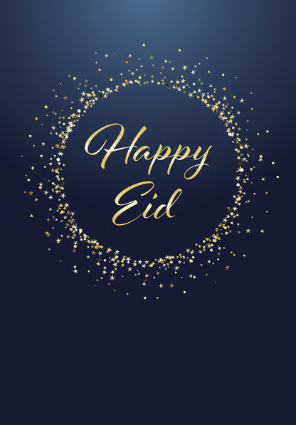 Happy Eid - Blau Gold