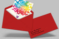 Roter Geschenkumschlag mit personalisierter Handschrift