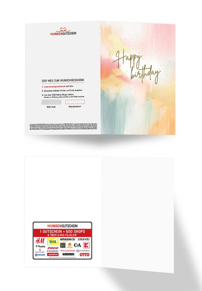 Happy Birthday - Aquarell bunt