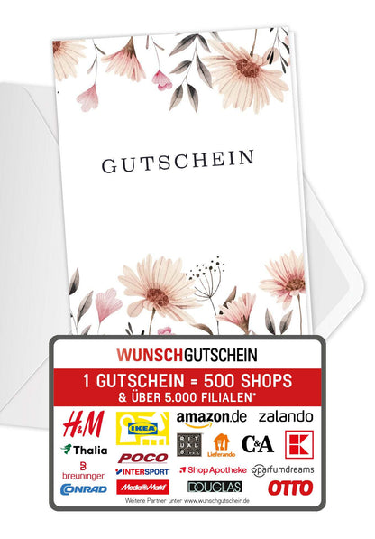 Gutschein - Blumen weiß
