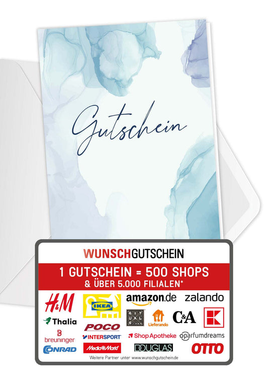 Gutschein - Aquarell blau
