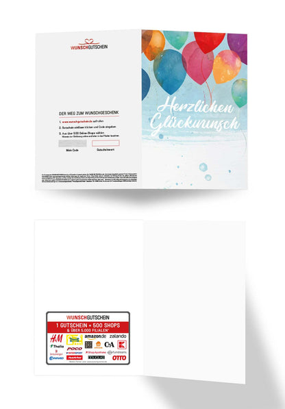 Herzlichen Glückwunsch - Bunte Ballons
