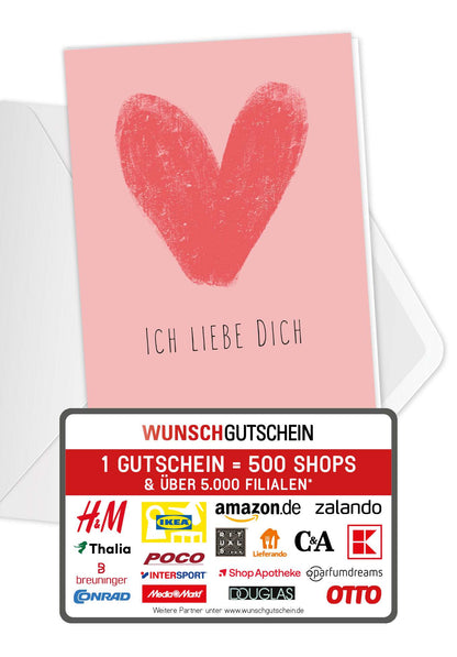 Ich liebe dich - Herz Rosa