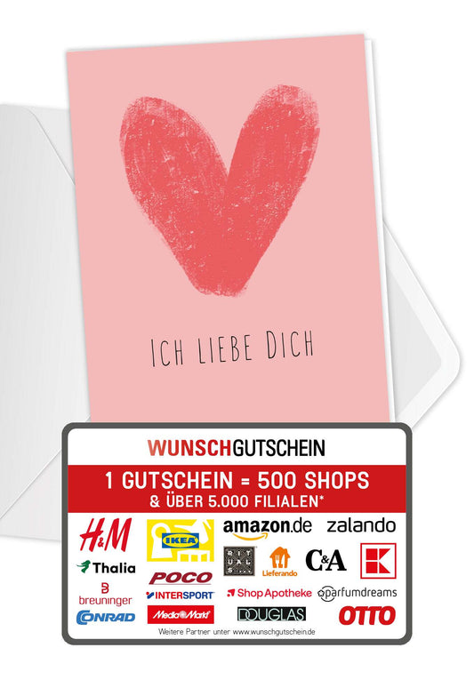 Ich liebe dich - Herz Rosa